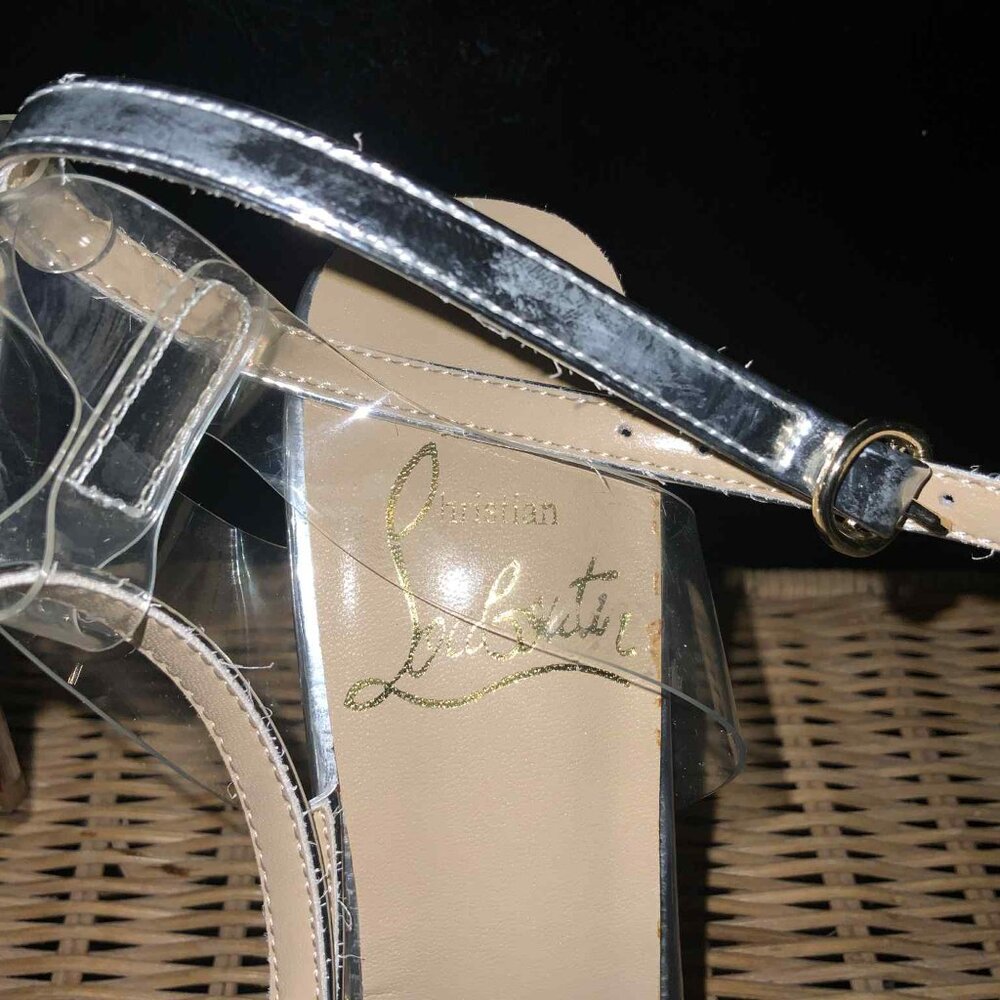 Christian Louboutin Silver Spiked Heels - Picture 11 of 12